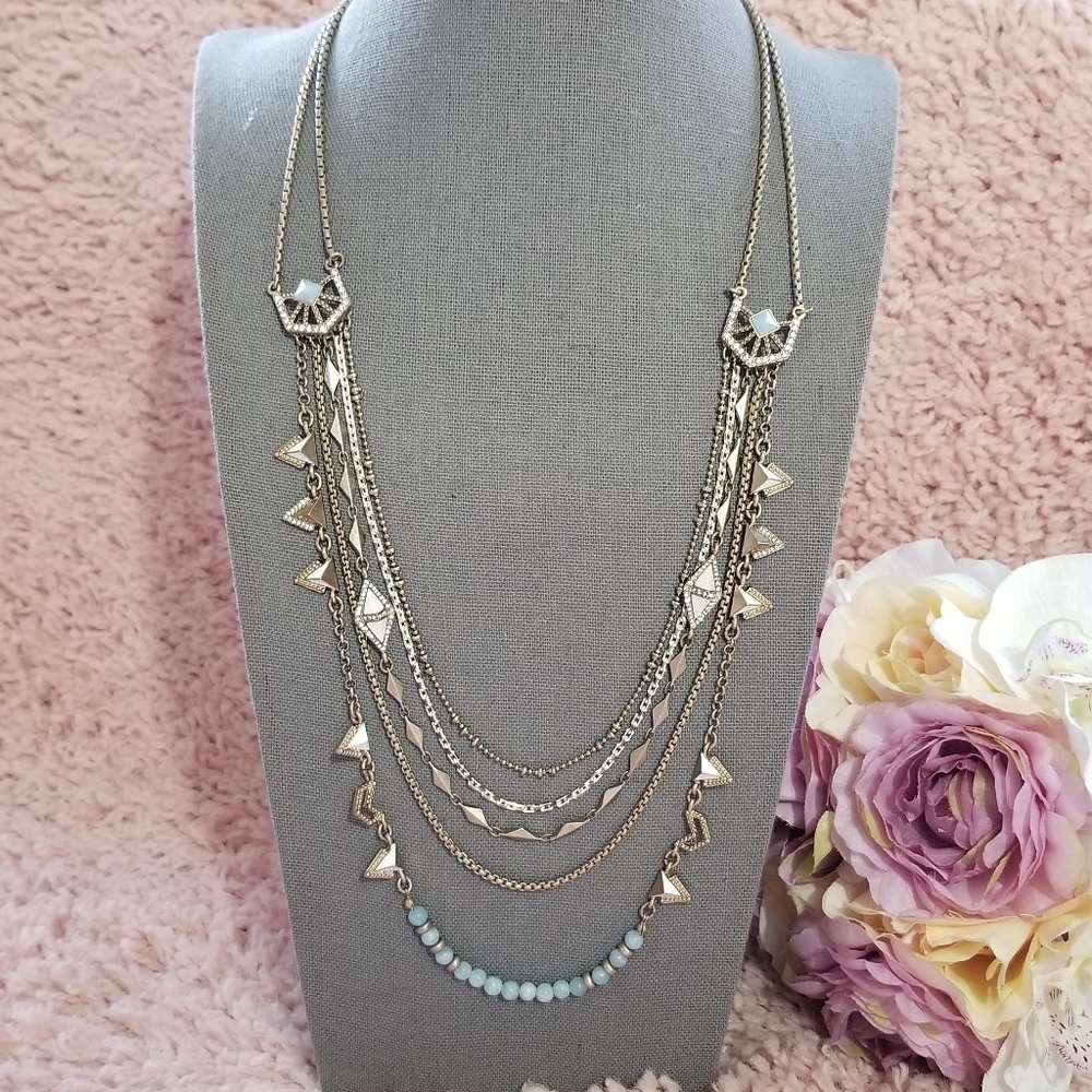 Chloe + Isabel Boho Multi-Strand Antique Gold Necklace